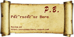 Pórszász Bere névjegykártya